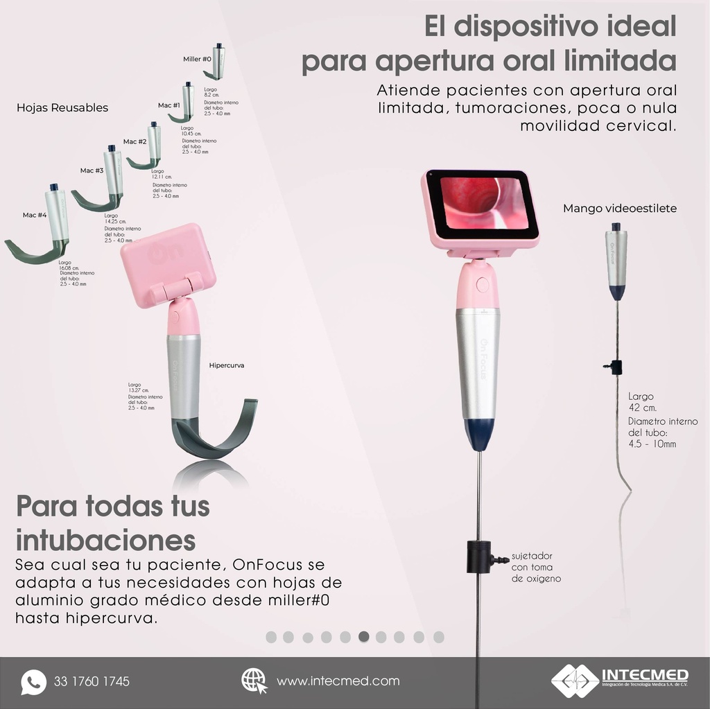 PANTALLA ONFOCUS® FLEX PINK AIR PARA VIDEOLARINGOSCOPIO