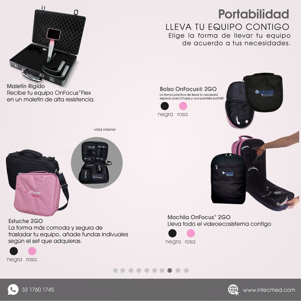 VIDEOLARINGOSCOPIO ONFOCUS® FLEX PINK AIR 6 HOJAS REUSABLES.