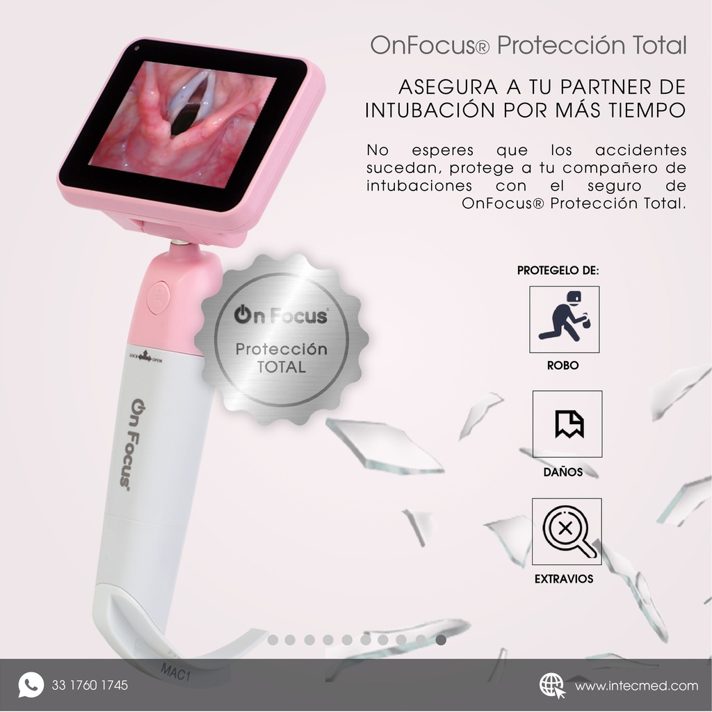 VIDEOLARINGOSCOPIO ONFOCUS® FLEX PINK AIR W-BLADE MAC 1 Y MAC 3