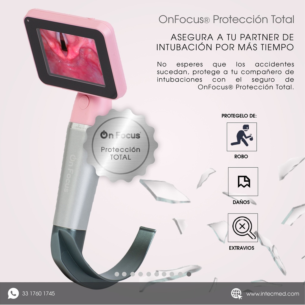 VIDEOLARINGOSCOPIO ONFOCUS® FLEX PINK AIR 6 HOJAS REUSABLES.