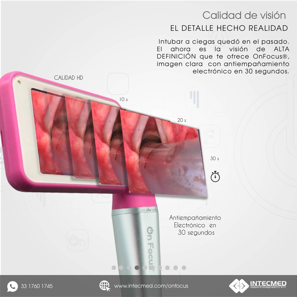 VIDEOLARINGOSCOPIO ONFOCUS® LITE ROSA 6 HOJAS REUSABLES.