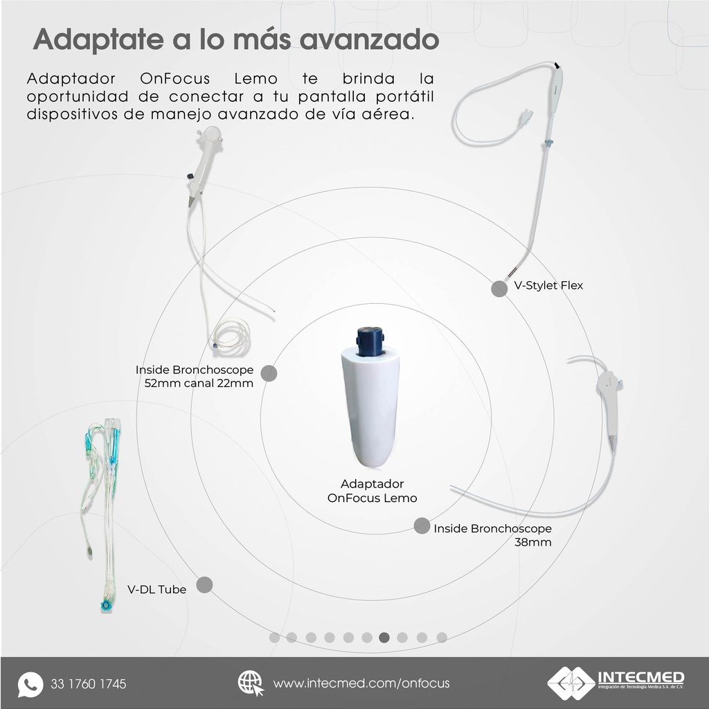 VIDEOLARINGOSCOPIO ONFOCUS® LITE ROSA 6 HOJAS REUSABLES.