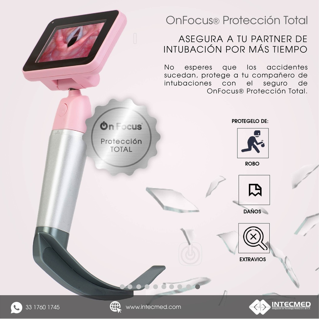 PANTALLA ONFOCUS® FLEX PINK AIR PARA VIDEOLARINGOSCOPIO