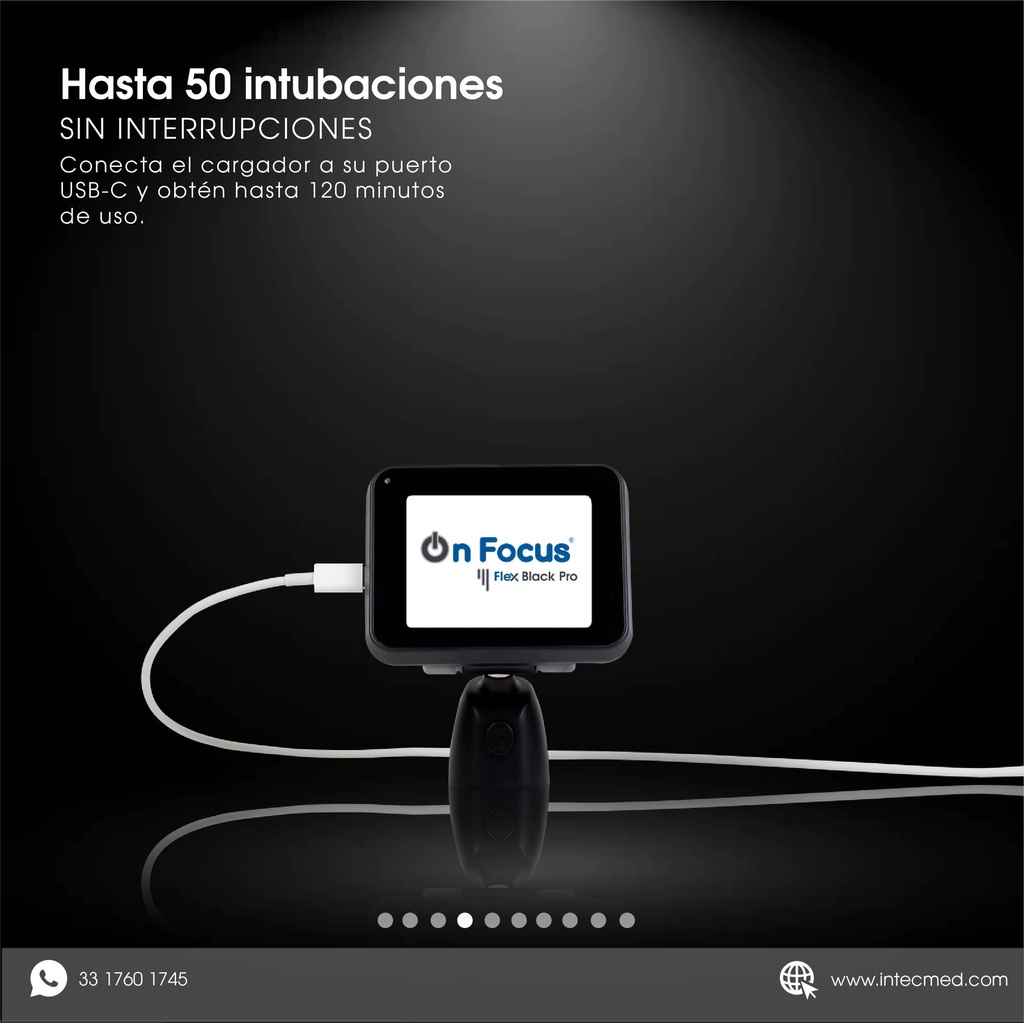 VIDEOLARINGOSCOPIO ONFOCUS® FLEX BLACK PRO 3 HOJAS REUSABLES ADULTO