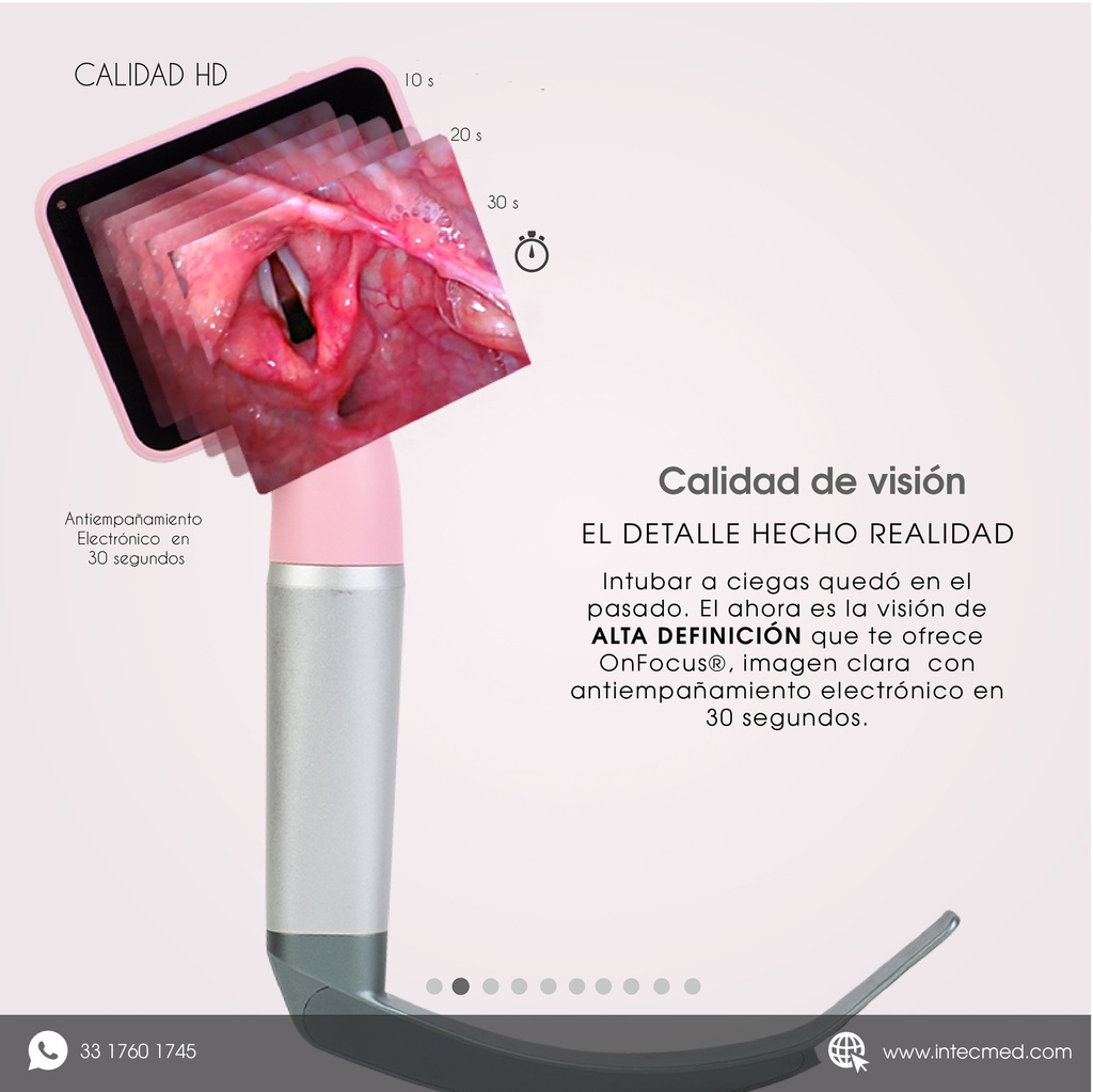 VIDEOLARINGOSCOPIO ONFOCUS® FLEX PINK AIR 3 HOJAS REUSABLES ADULTO