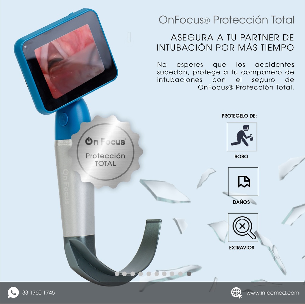 VIDEOLARINGOSCOPIO ONFOCUS® FLEX BLUE WAY 3 HOJAS REUSABLES PEDIATRICO