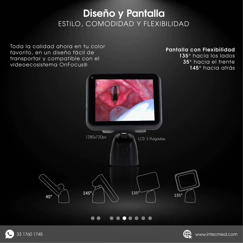 VIDEOLARINGOSCOPIO ONFOCUS® FLEX BLACK PRO 3 HOJAS REUSABLES PEDIATRICO