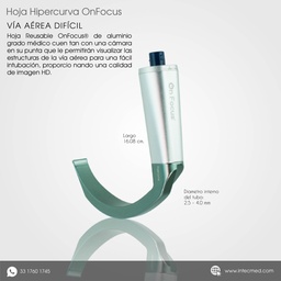 [ONHRHC] HOJA REUSABLE HIPERCURVA ONFOCUS® PARA VIDEOLARINGOSCOPIO